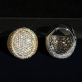 Round hip hop inlaid full diamond ring