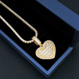 heart shape baguette cut custom iced out silver rose gold moissanite pendant