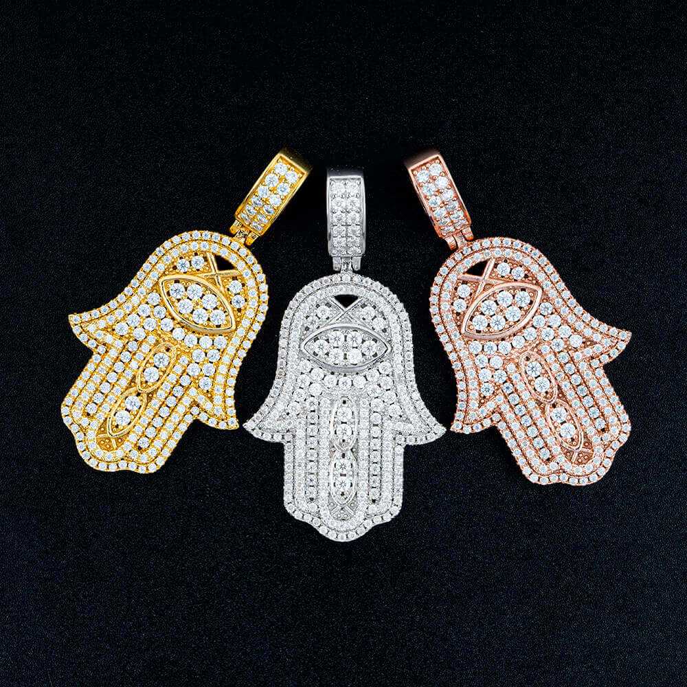Ice Out Necklace Pendant HipHop Jewelry 925 silver Moissanite pendant Secondary image
