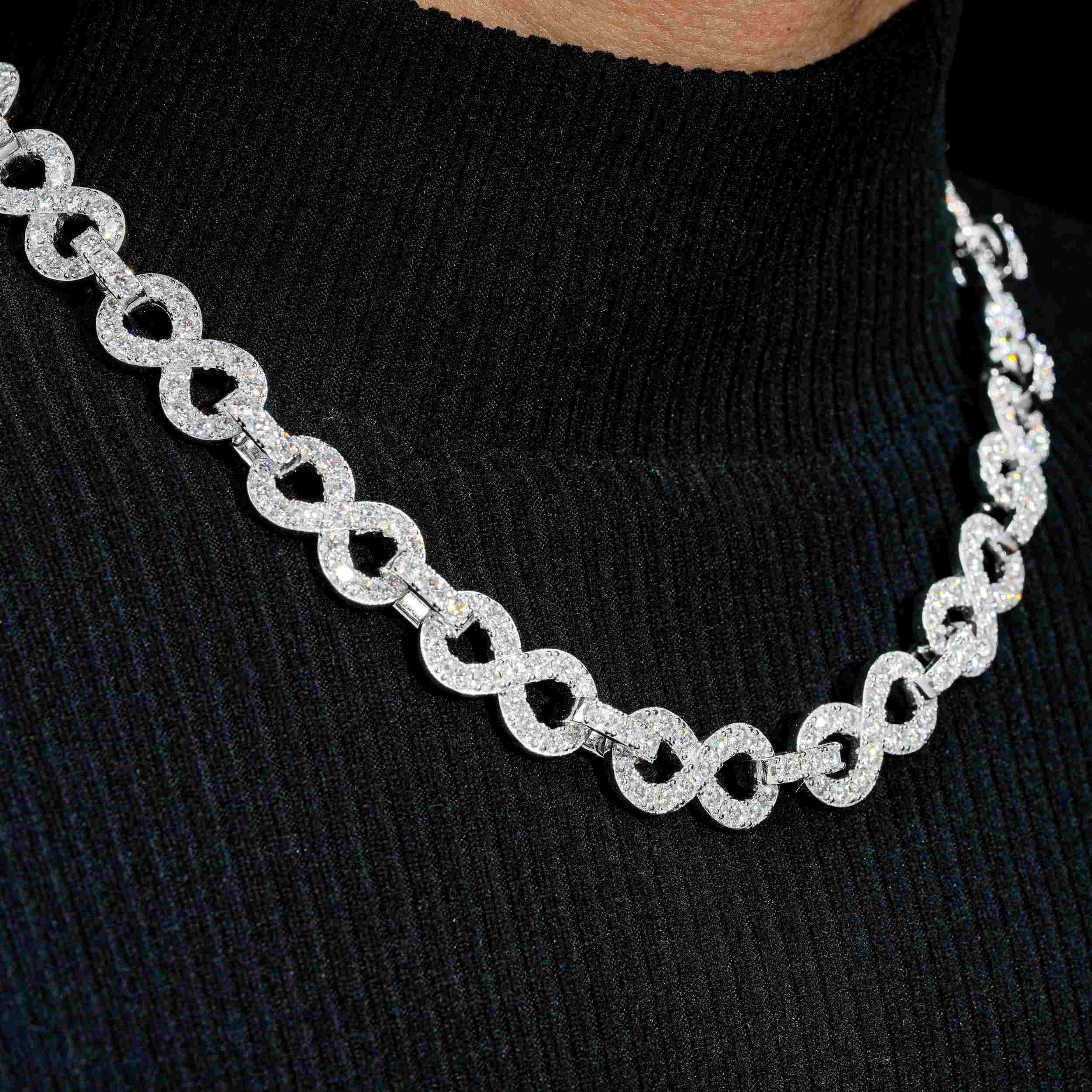 13MM S925 Silver Infinity VVS Moissanite Iced Out Cuban Chain Main image