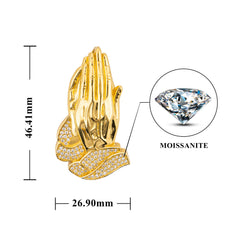GL Praying Hands Moissanite Hip Hop Pendant