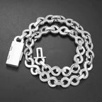 13MM S925 Silver Infinity VVS Moissanite Iced Out Cuban Chain