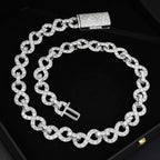 13MM S925 Silver Infinity VVS Moissanite Iced Out Cuban Chain