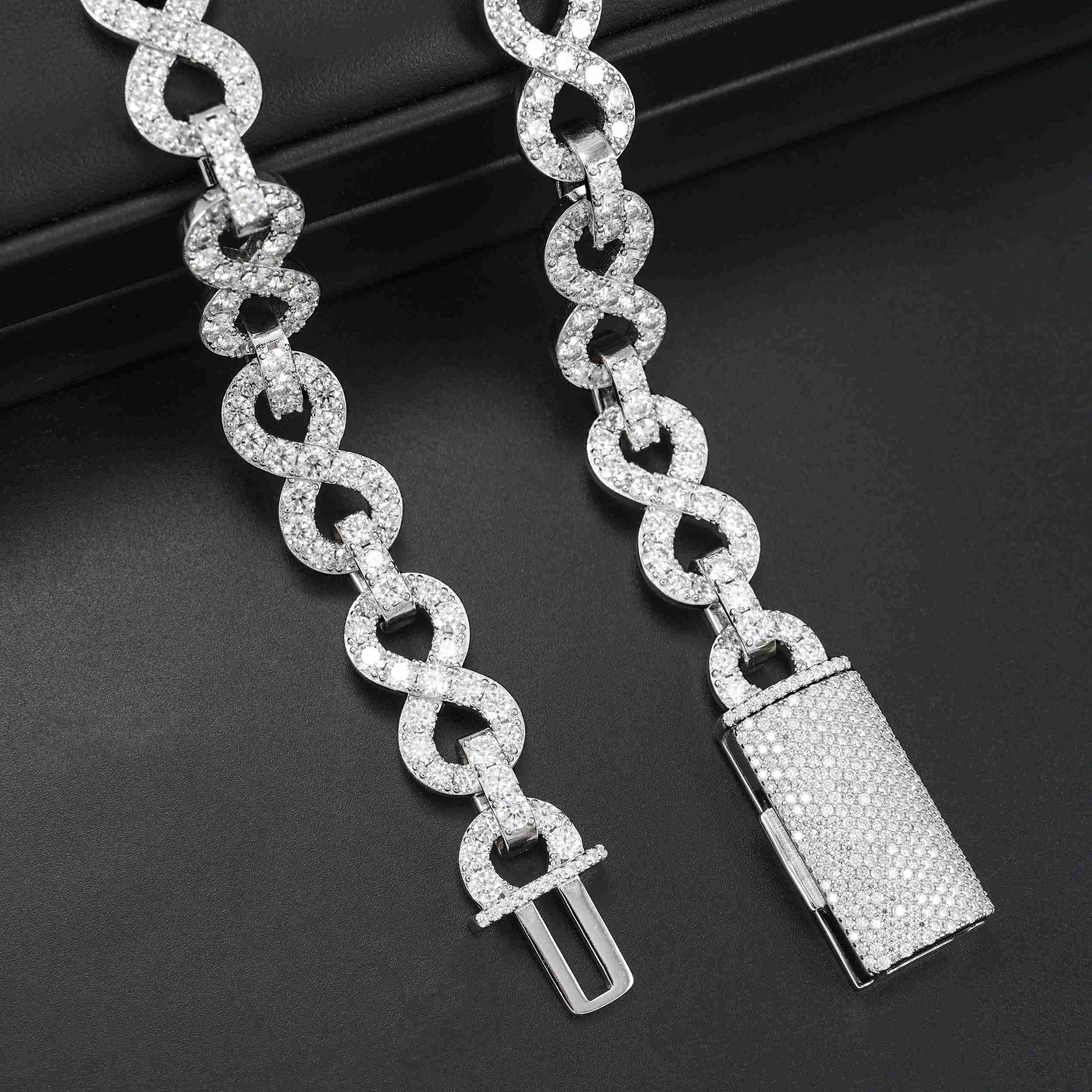 13MM S925 Silver Infinity VVS Moissanite Iced Out Cuban Chain Secondary image