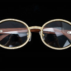 Hip hop Brass iced out AAAAA Zircon mens sunglasses jewelry glasses