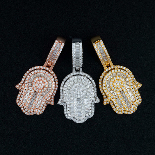 GL Hand of Fatima Hip Hop Jewelry VVS Diamond Pendant