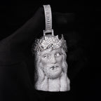 GL Halo Jesus Crown of Thorns Rectangular Moissanite Pendant