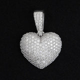 Pass tester moissanite jewelry iced out custom size small size heart pendant 925 silver