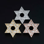 GL Iced Out Hip Hop Silver Moissanite Hexagram Pendant