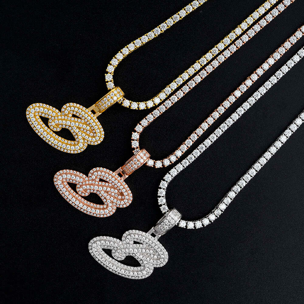 GL Hip Hop Fashion design letter "B" Custom Initial Pendant