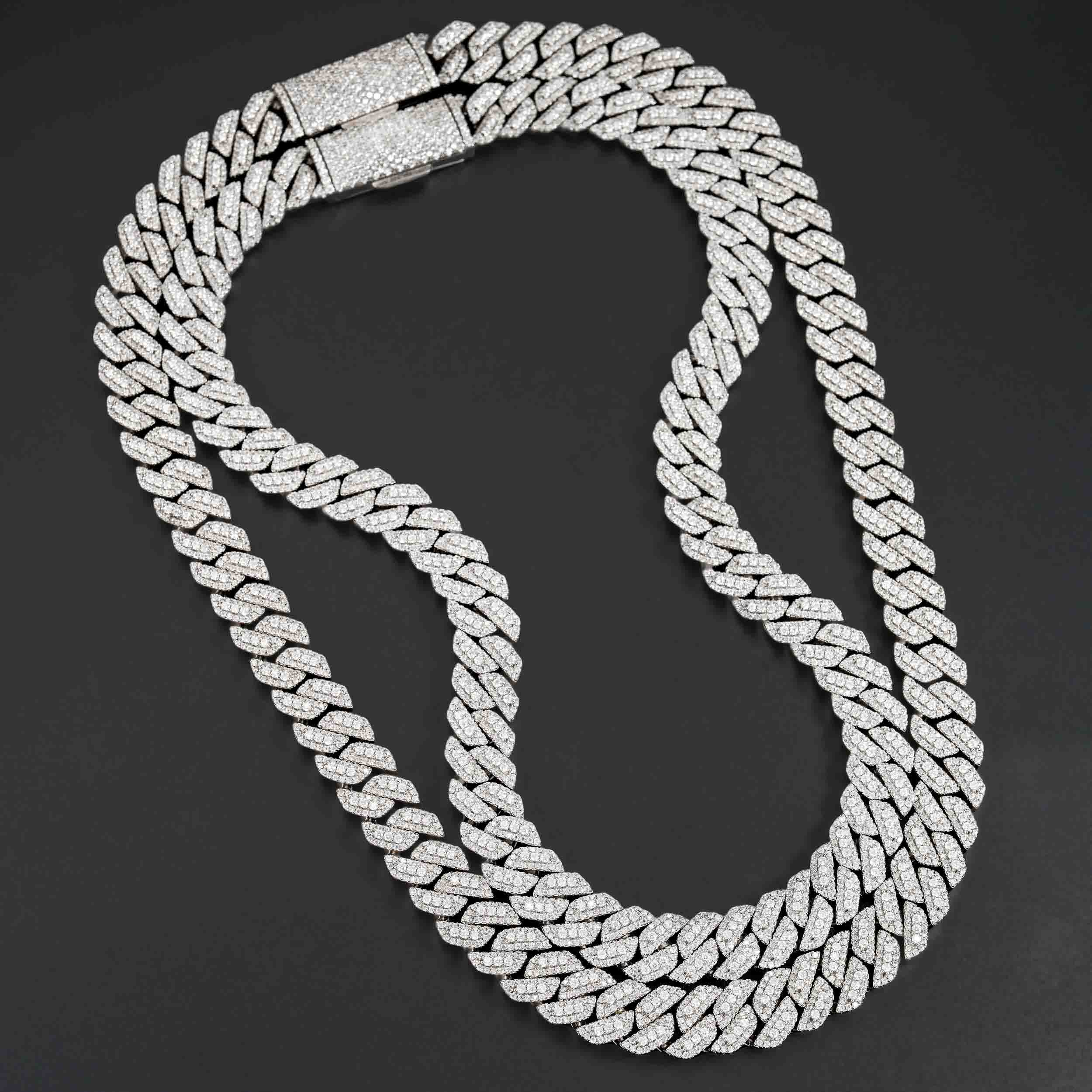 13MM Trapezoid VVS Moissanite EDG Cuban Link Chain