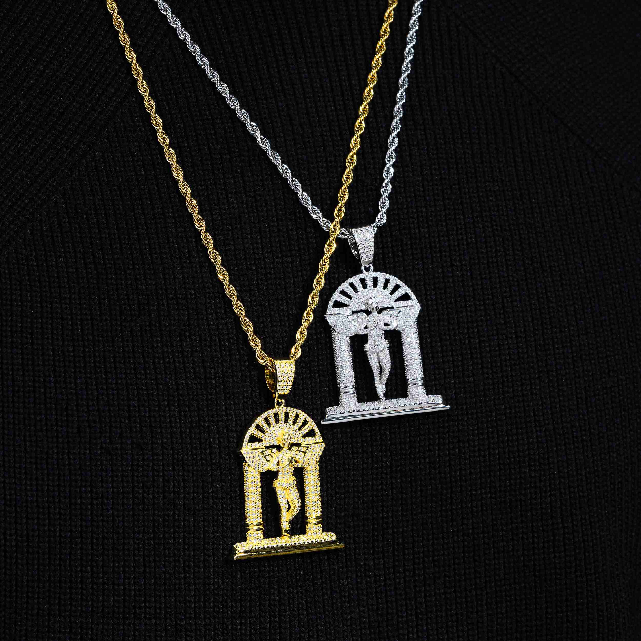 GL Jesus Gate Silver Moissanite Pendant Secondary image