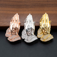 GL Praying Hands Moissanite Hip Hop Pendant