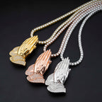 GL Praying Hands Moissanite Hip Hop Pendant