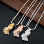 GL Praying Hands Moissanite Hip Hop Pendant
