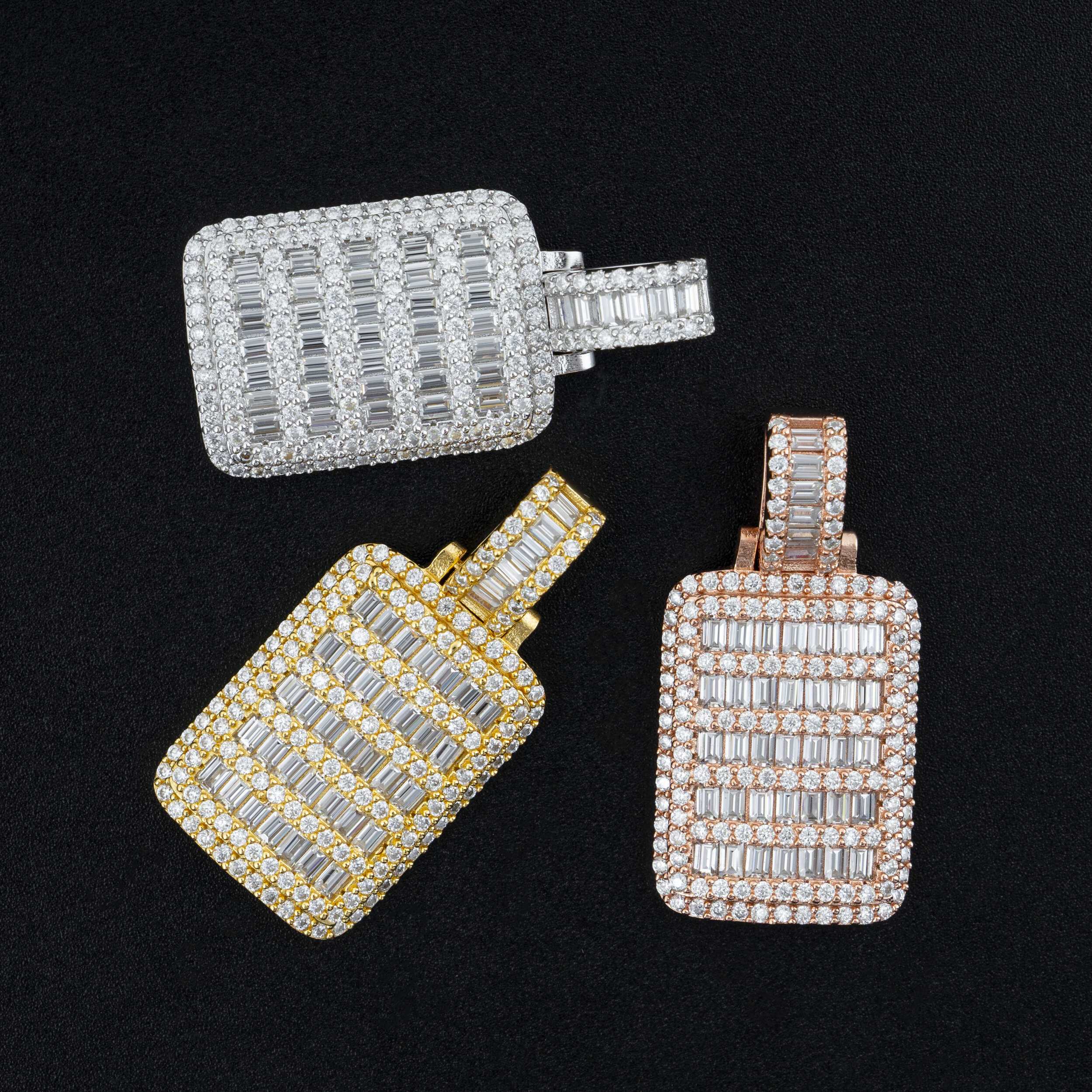 hip hop jewelry D color moissanite diamond 925 silver moissanite iced out pendant