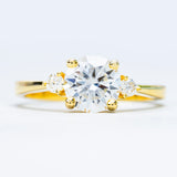 16k gold plated round cut moissanite fashion big diamond engagement ring for women