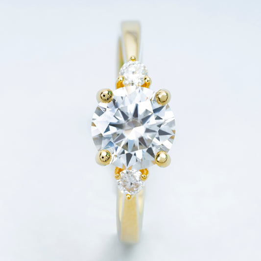 16k gold plated round cut moissanite fashion big diamond engagement ring for women