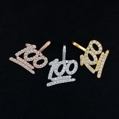 GL Hip Hop Moissanite Iced Out Custom-made "100" Pendant