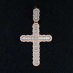 GL Hip Hop Iced Out Baguette Diamond Cross Pendant