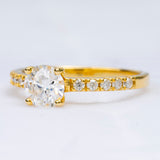 In Stock Luxury Style Prong Setting 925 Silver 1Ct Round Moissanite Eternity Women Engagement Ring