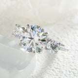 Round Cut Moissanite 925 Sterling Silver Ring