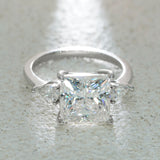 Princess Shape Cut Moissanite 925 Sterling Silver Ring