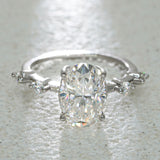 Oval Cut Moissanite 925 Sterling Silver Ring