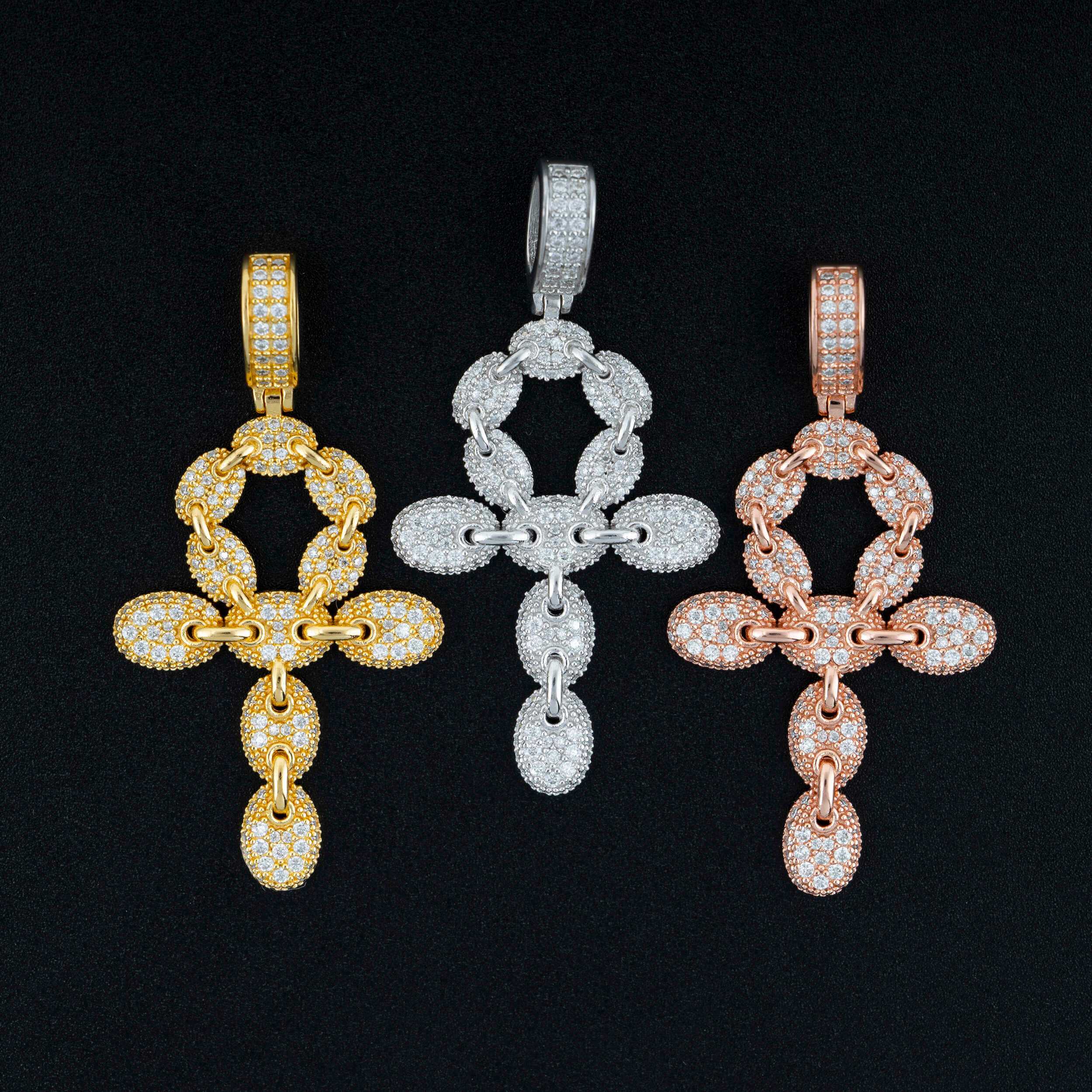 GL lced Out VVS Moissanite Diamond Ankh Cross Pendant
