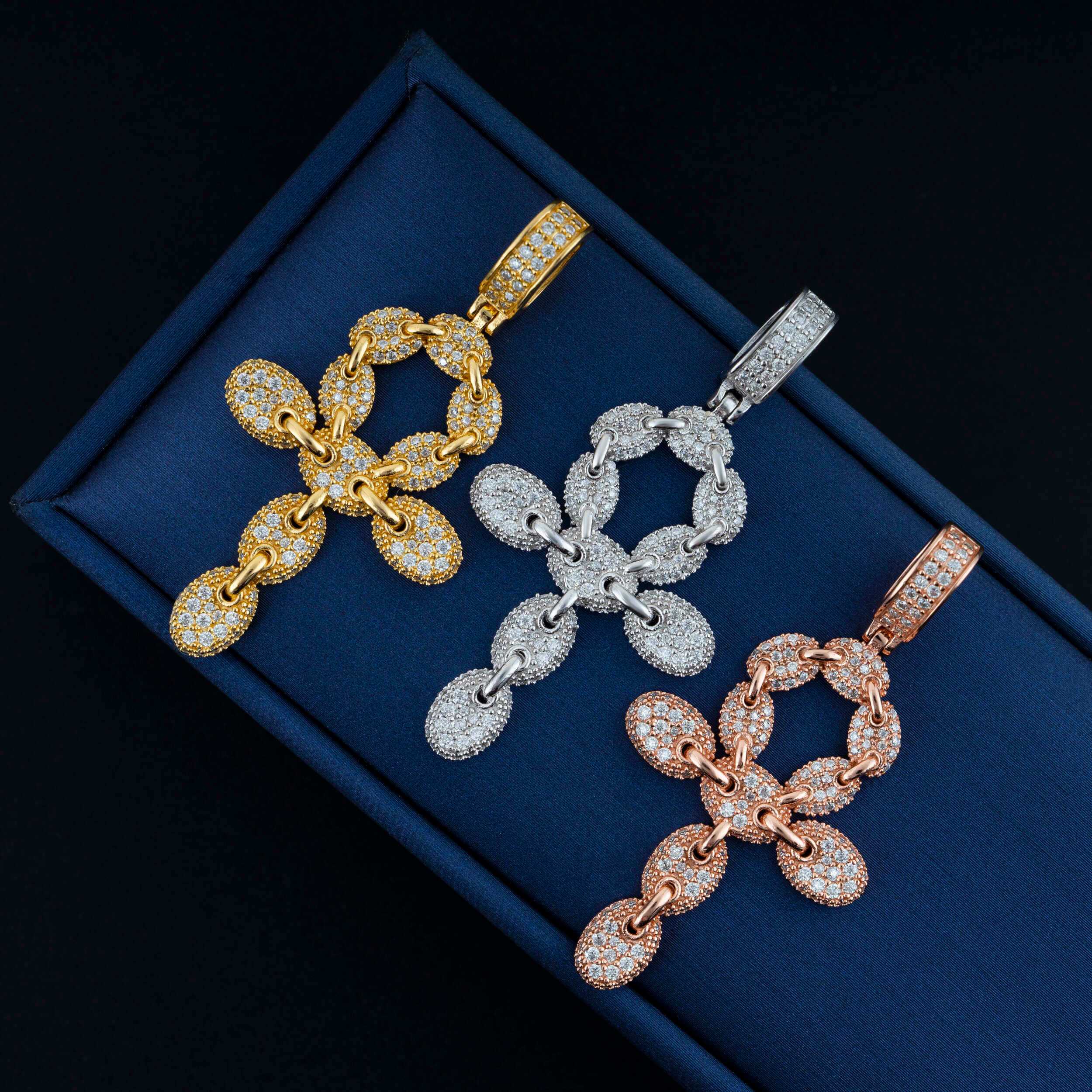 GL lced Out VVS Moissanite Diamond Ankh Cross Pendant