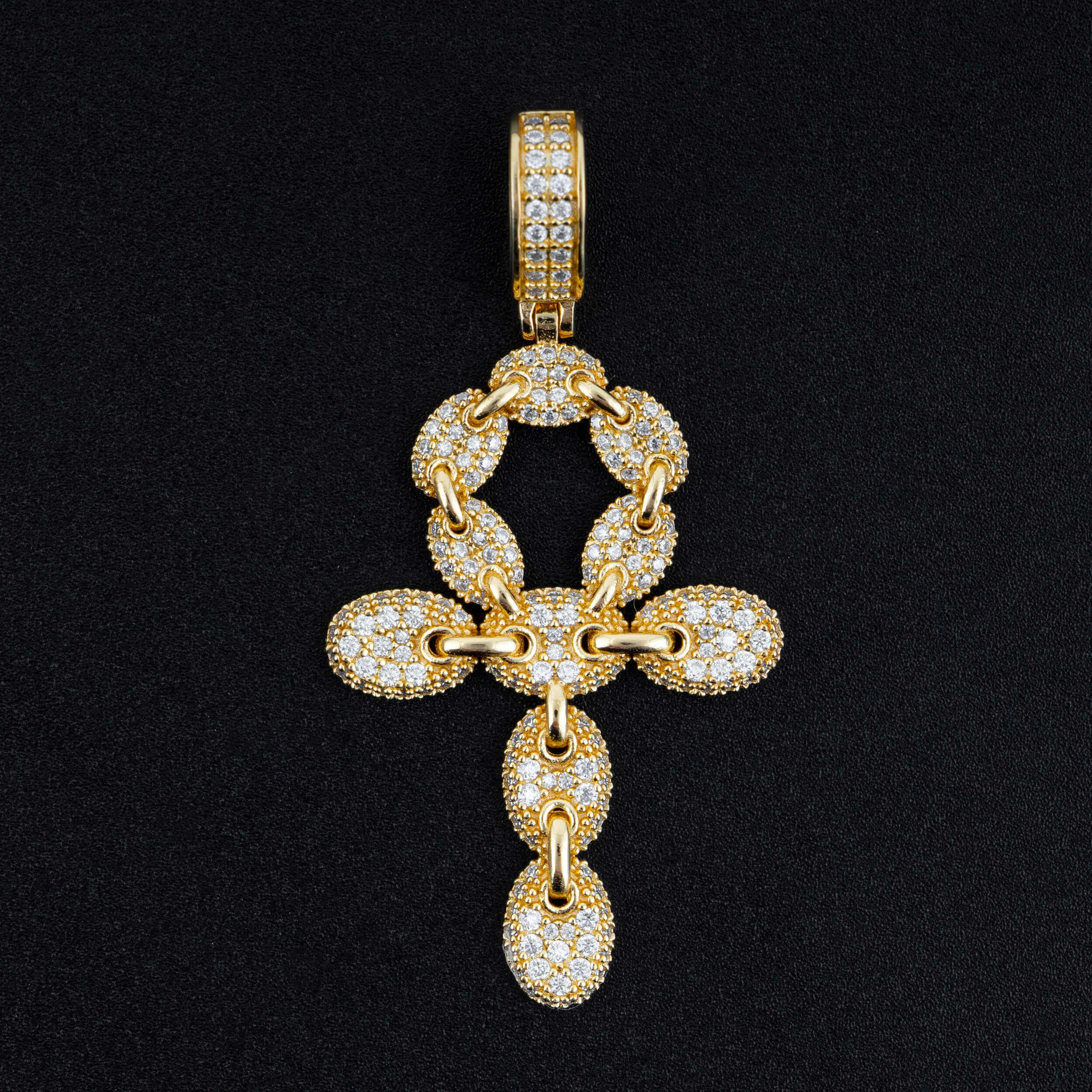 GL lced Out VVS Moissanite Diamond Ankh Cross Pendant