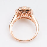 Fine jewelry lab diamond halo sterling silver rose gold pear moissanite ring