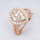 Fine jewelry lab diamond halo sterling silver rose gold pear moissanite ring