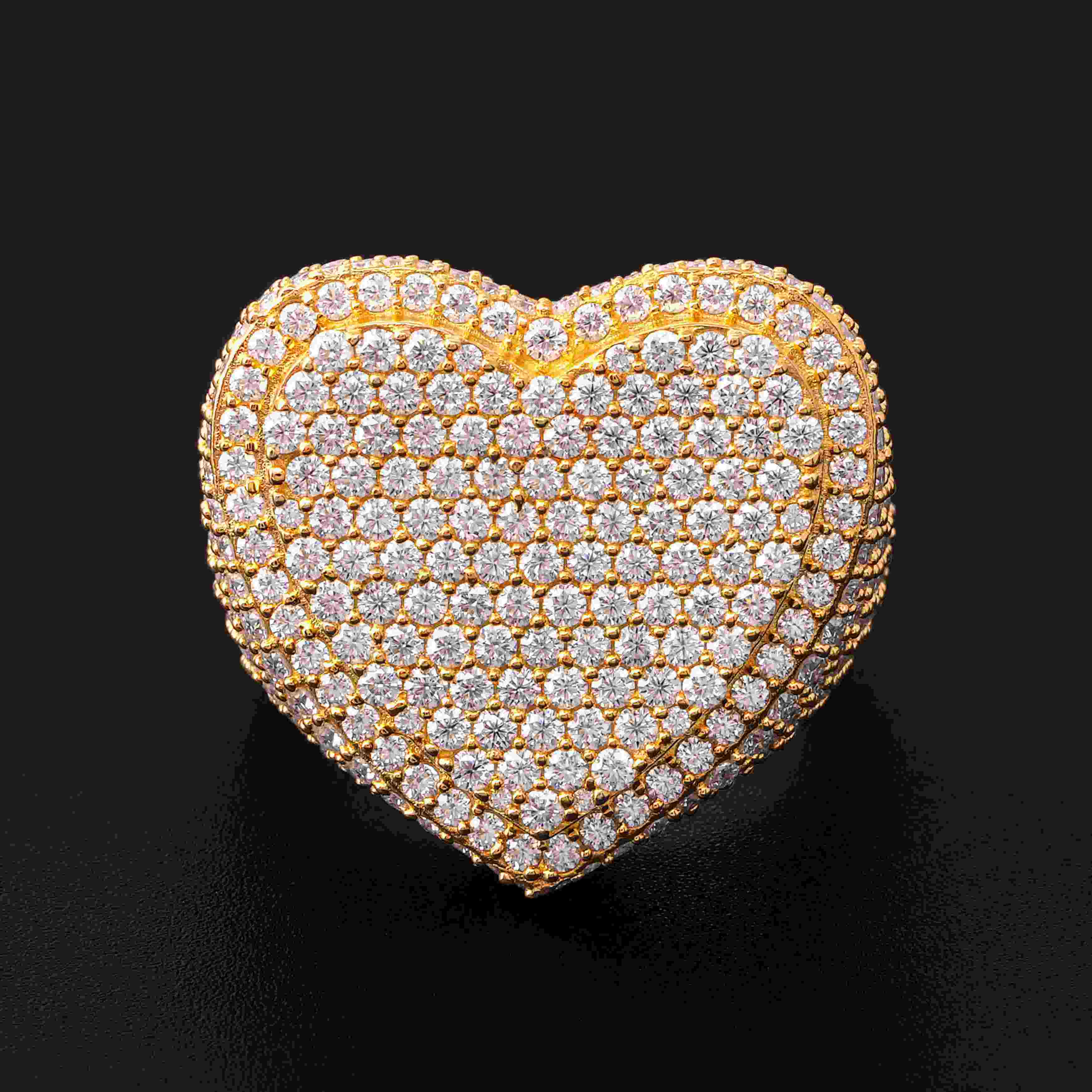 GL Custom Jewelry 925 Sterling Silver moissanite Ring VVS diamond Hip Hop  Heart Ring
