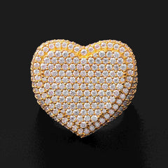 GL Custom Jewelry 925 Sterling Silver moissanite Ring VVS diamond Hip Hop  Heart Ring