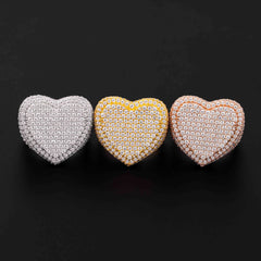 GL Custom Jewelry 925 Sterling Silver moissanite Ring VVS diamond Hip Hop  Heart Ring