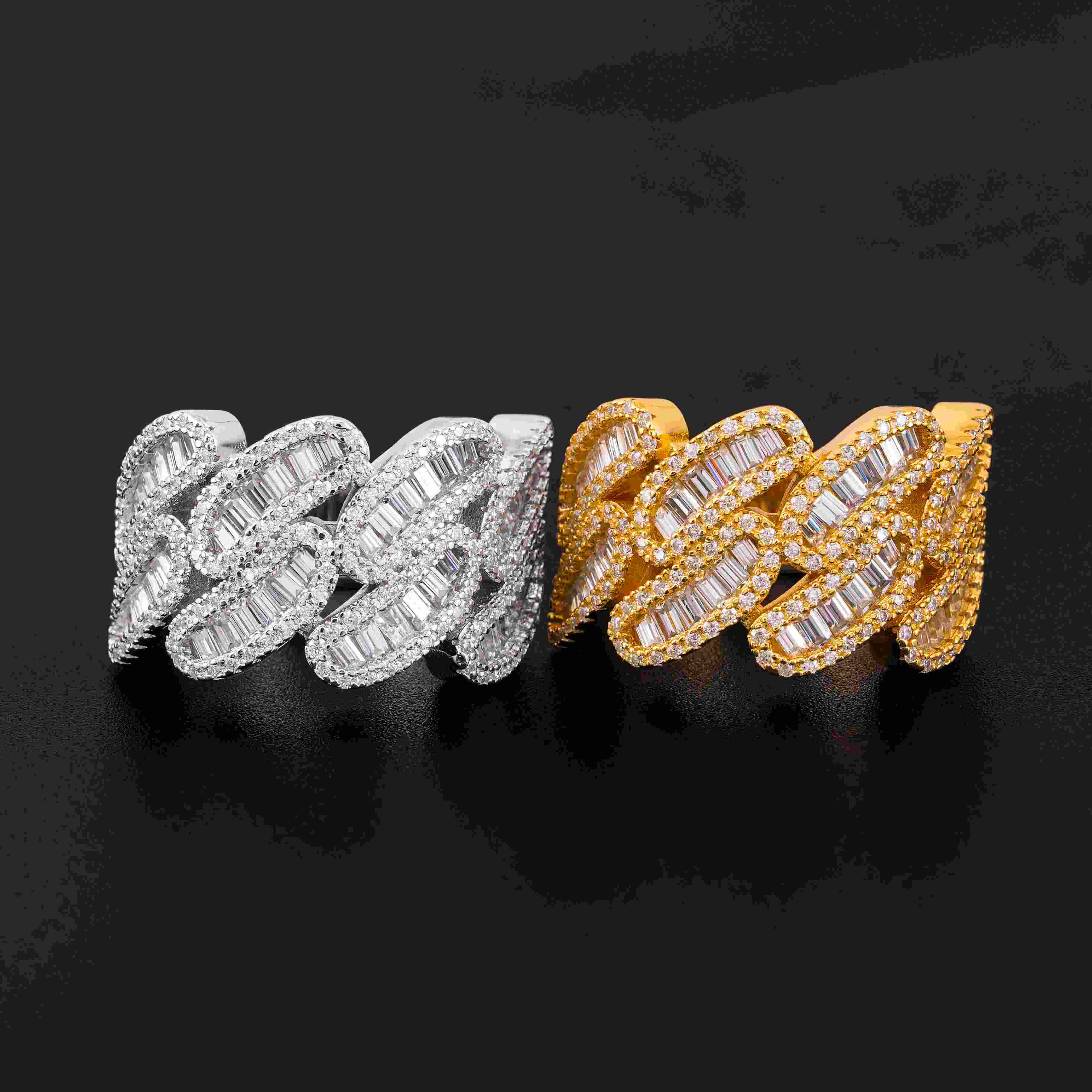GL Miami Cuban Baguette Moissanite Diamond Ring Secondary image