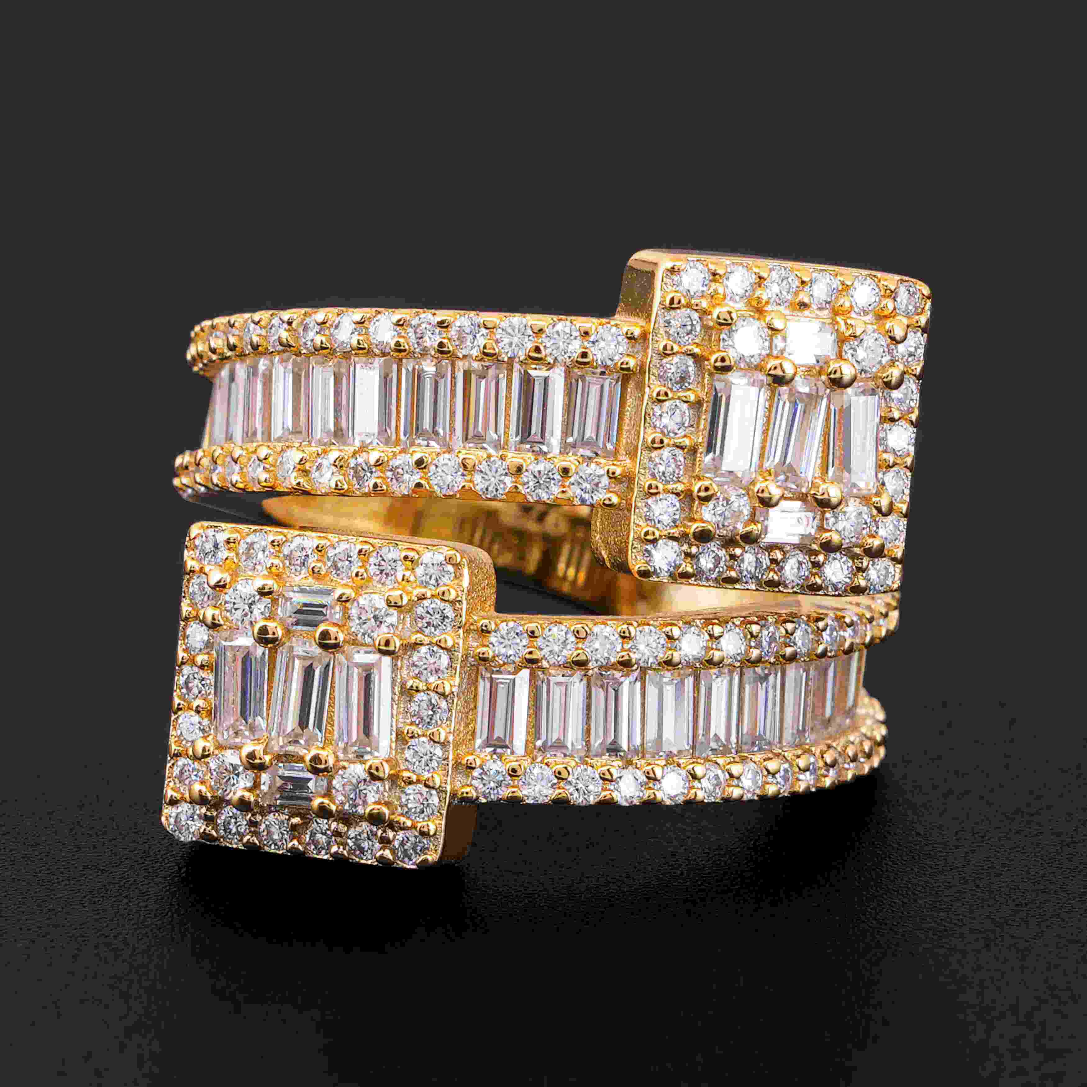 GL Luxury Hip Hop Ring Baguette Moissanite Diamond Ring Main image