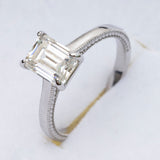 Square moissanite diamond ring 925 Sterling Silver for women