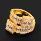 GL Luxury Hip Hop Ring Baguette Moissanite Diamond Ring