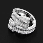 GL Luxury Hip Hop Ring Baguette Moissanite Diamond Ring