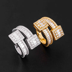 GL Hip Hop Baguette Diamond Custom  Hip Hop Moissanite Diamond Rings