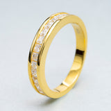 fashion cut diamond half eternity wedding moissanite ring