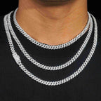 6.5MM Single Row VVS Moissanite Miami Cuban Chain 16K Gold