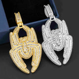 Spider Brass Zircon Hiphop Ice Out Pendant
