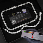 6.5MM Single Row VVS Moissanite Miami Cuban Chain 16K Gold