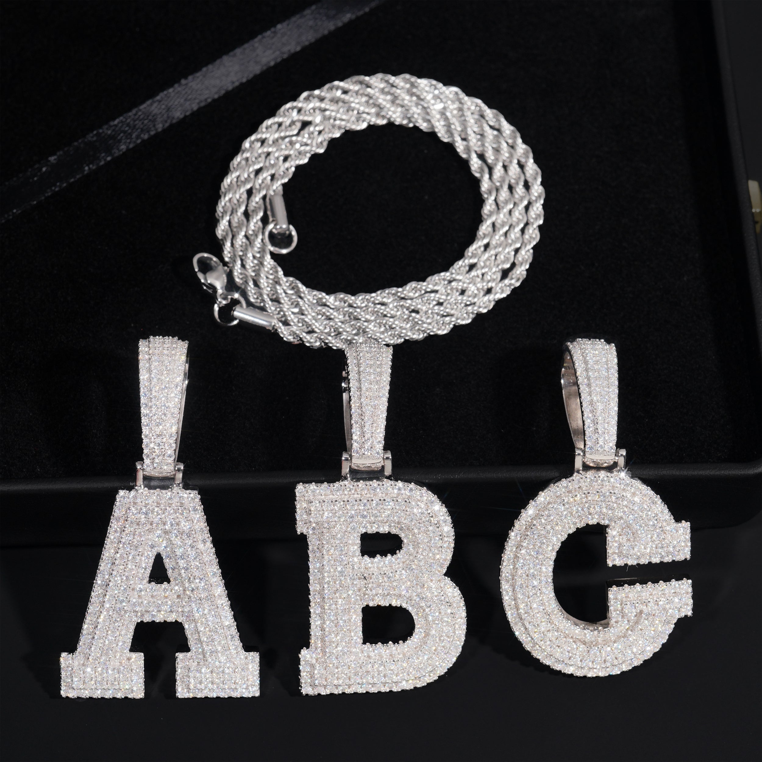 GL Hip Hop jewelry Name Letter Moissanite Diamond Pendant