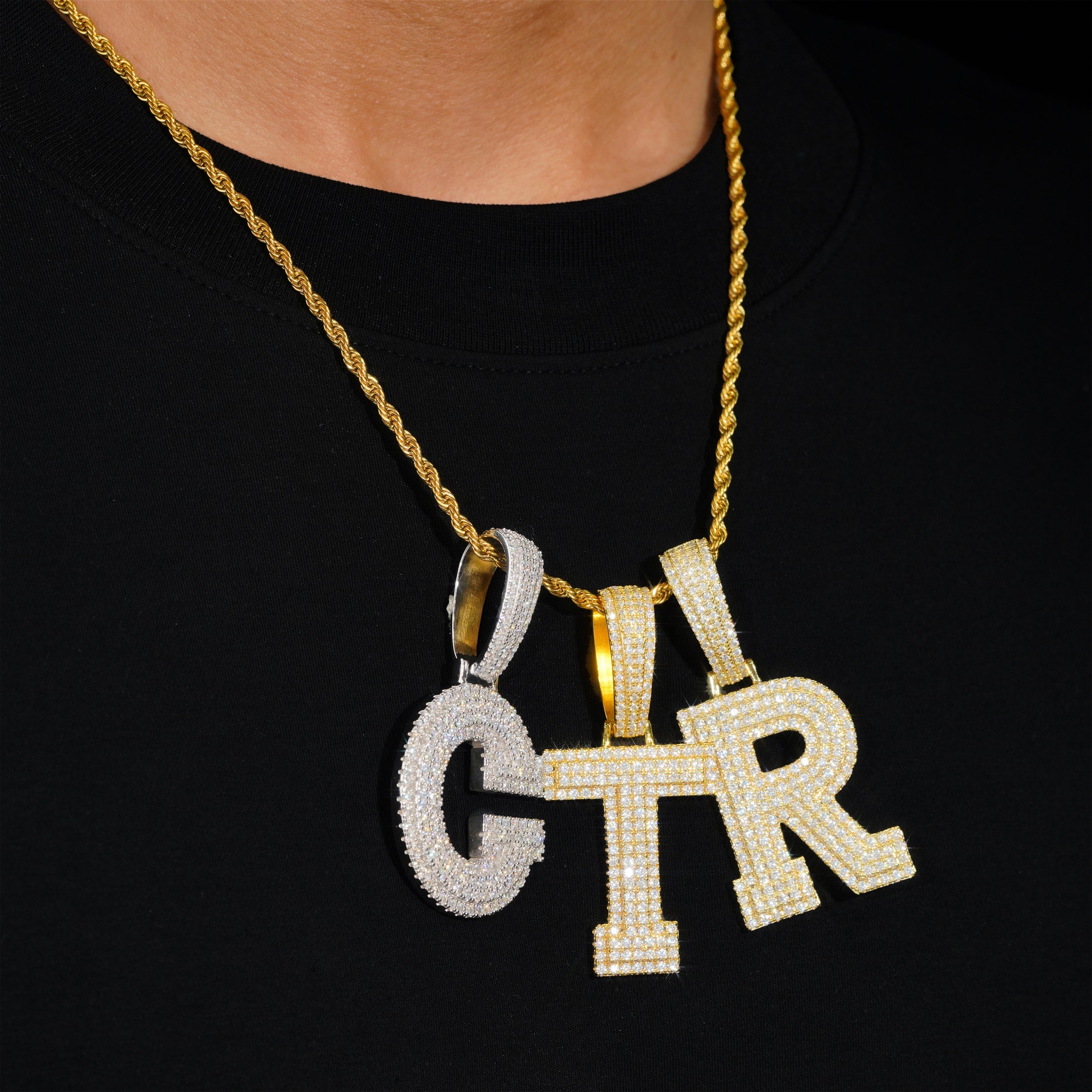 GL Hip Hop jewelry Name Letter Moissanite Diamond Pendant