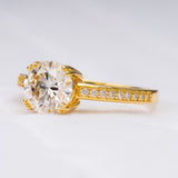 fashion diamond jewelry 14k rose gold plated 1.5 ct moissanite ring