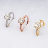 fashion diamond jewelry 14k rose gold plated 1.5 ct moissanite ring